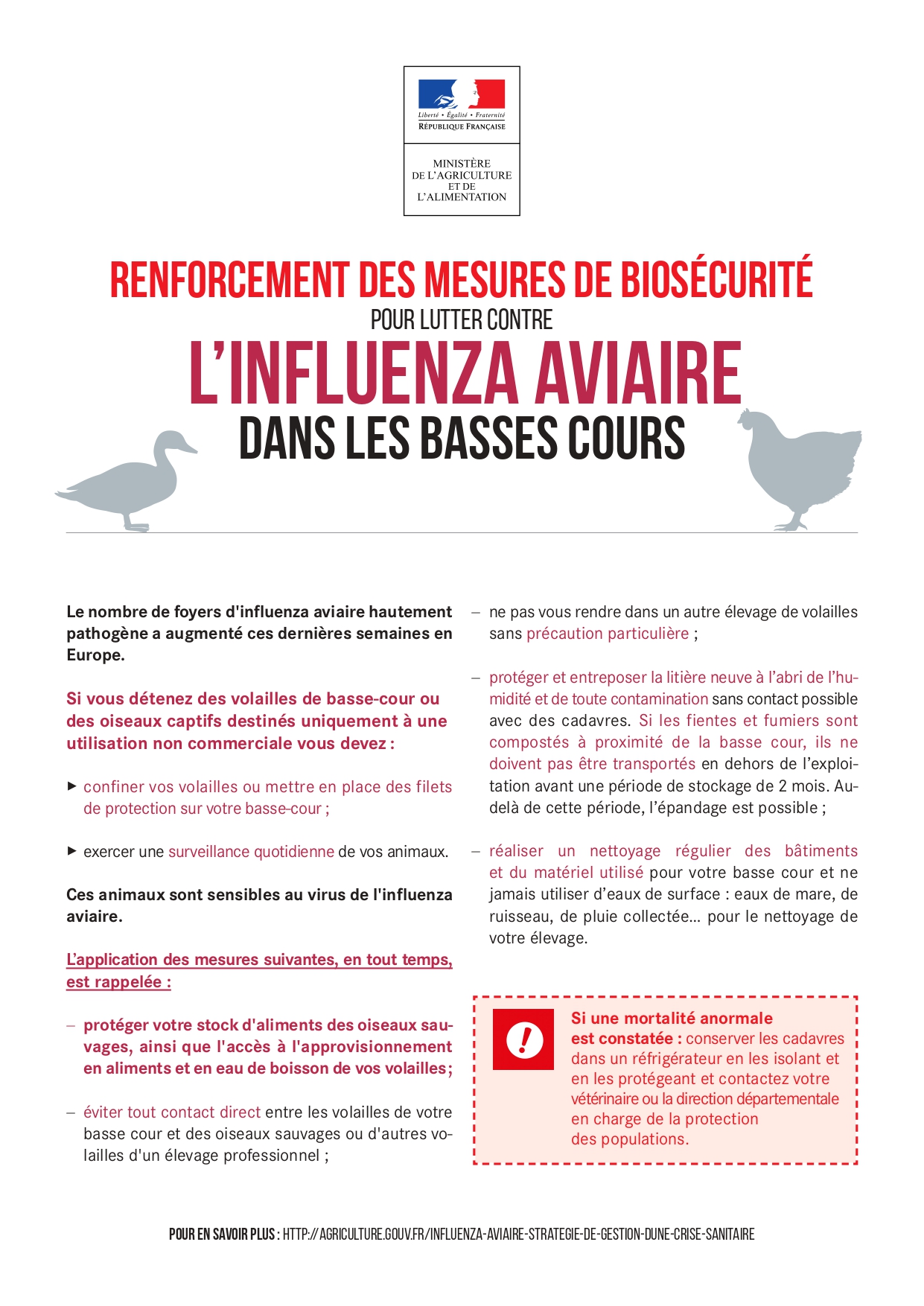 renforcement des mesures de biosécurité