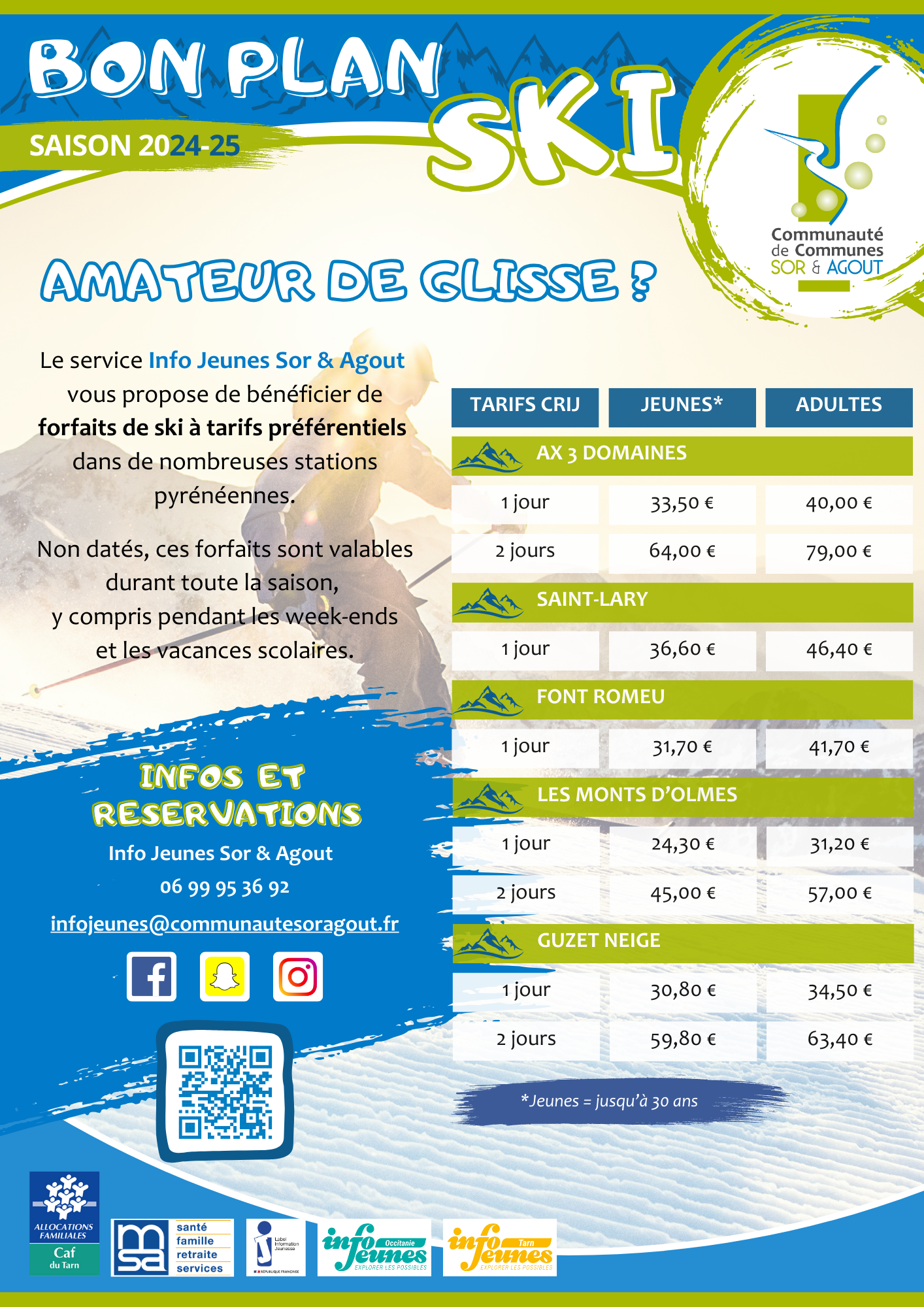 affiche bon plan ski