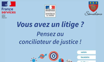 Affiche conciliateur à la maison France services de Sémalens