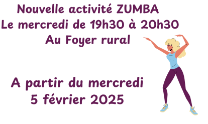 affiche cours de zumba avec la MJC